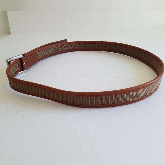 Michael Kors Men's Leather Trim Belt Silver Plated Buckle Size 40 Tan - Picture 4 of 15